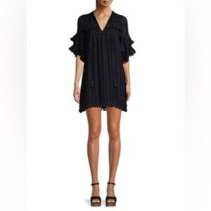 Allison New York Embroidered Shift Dress Black Size XS